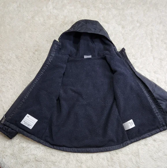 Columbia Black Hooded Cozy Jacket Girls Sz Small 7/8 - Picture 5 of 10